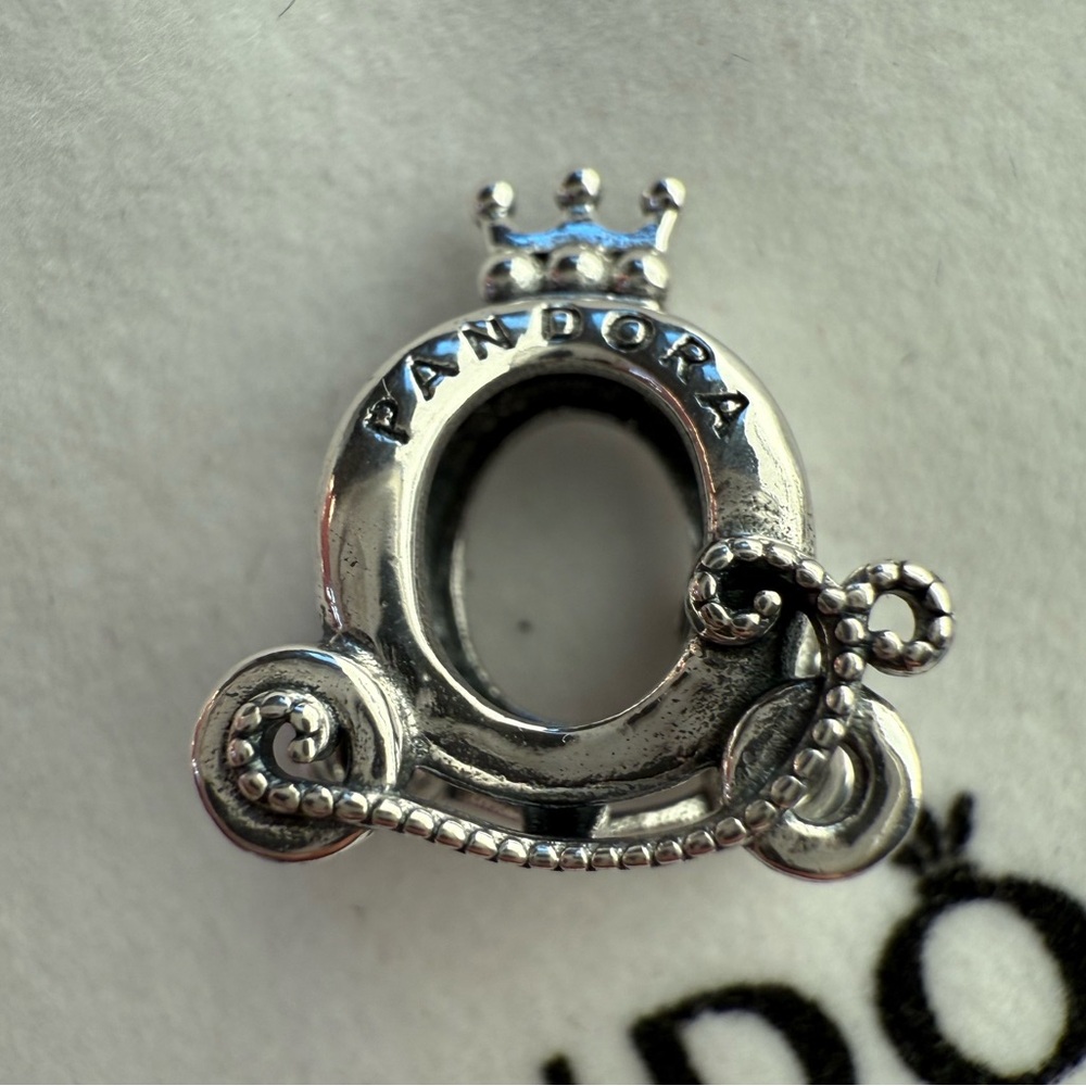 Pandora signature silver Princess carriage charm